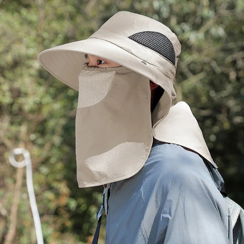 Unisex UV Protection Outdoor Bucket Hat with Neck Flap