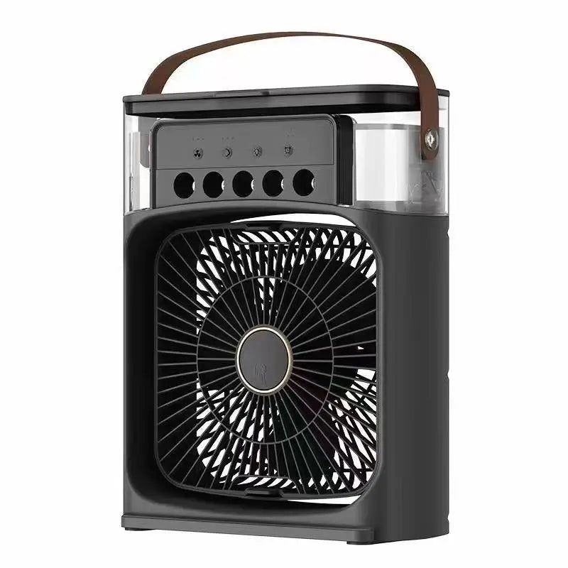 6-Speed Desktop Air Cooler Fan with Humidifier, Water Mist Spray & LED Night Light – USB Rechargeable, 4 Colors