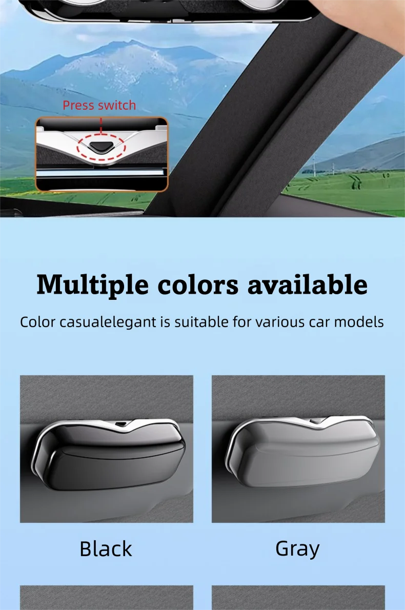 Multifunction Car Glasses Box Portable Car Sunglasses Holder Car Driving Glasses Holder Eyeglass Case Sun Visor Glasses Storage