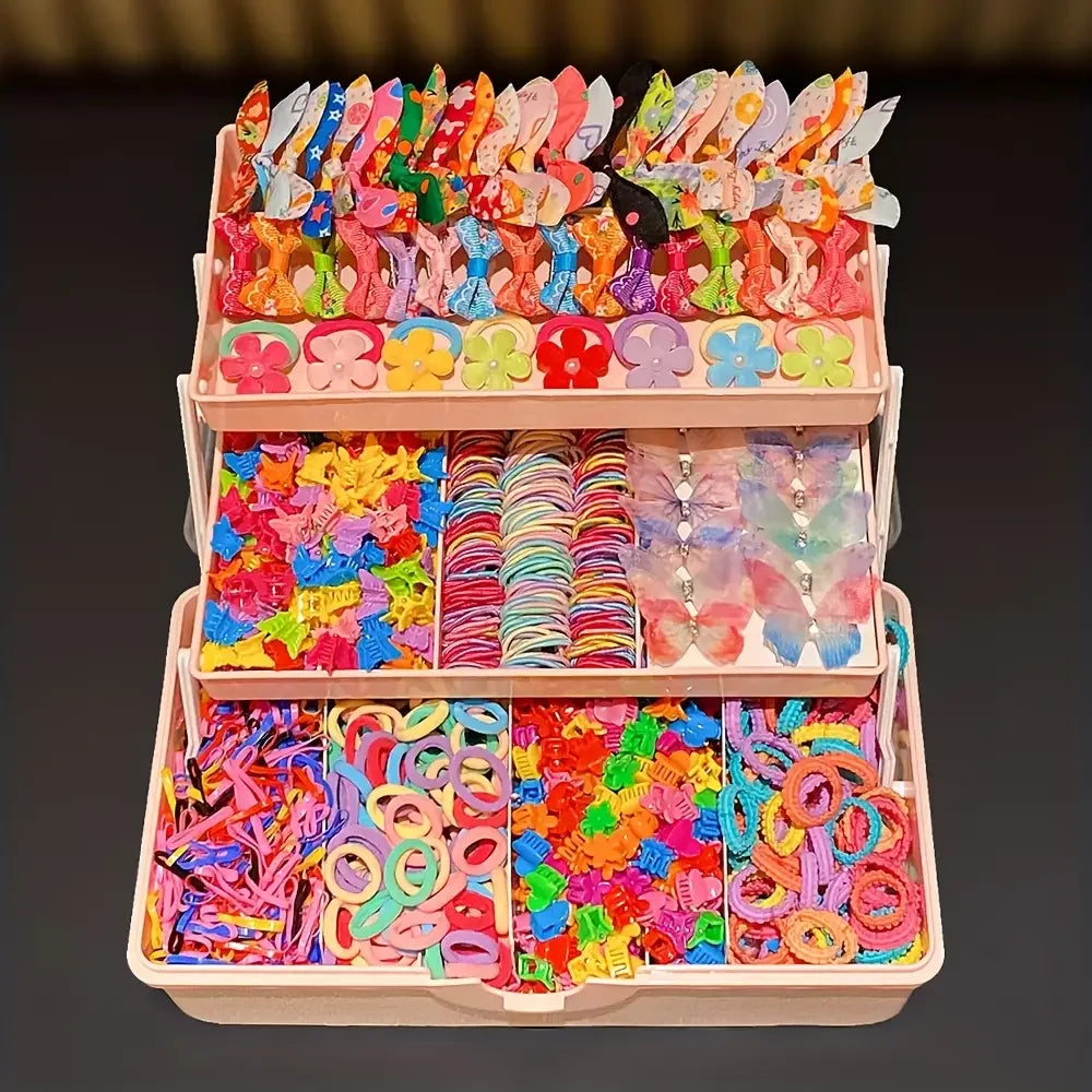555 pieces/set, colorful butterfly hair clips for girls, stylish and sweet hairstyles, hair accessories.