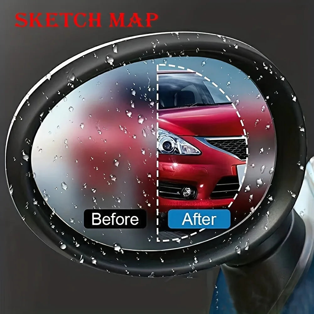 4pcs Car Rearview Mirror Protective Film Side Windows Sticker, Anti Fog Glare Rainproof Waterproof Mirror Film Clear Nano Coatin
