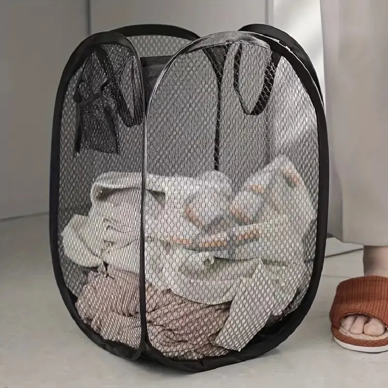 Foldable Large-Capacity Mesh Pop-Up Laundry Basket