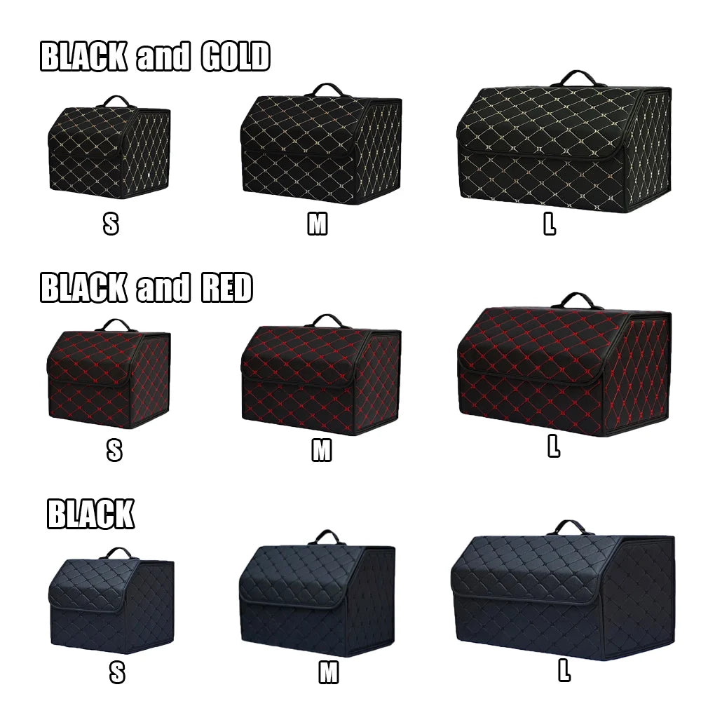 Large Capacity Car Trunk Organizer – Foldable Leather Storage Box for Emergency & Everyday Use