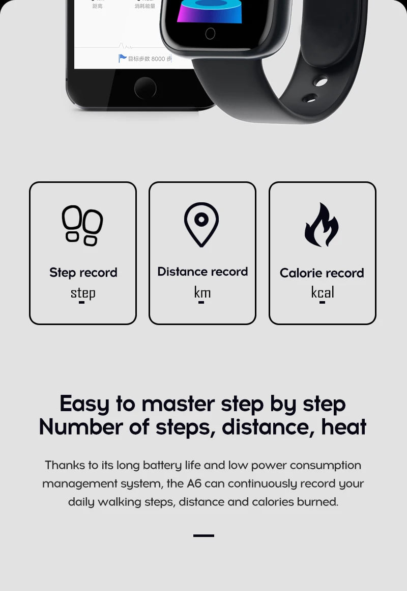 Bluetooth Smart Watch with Fitness & Sleep Tracker