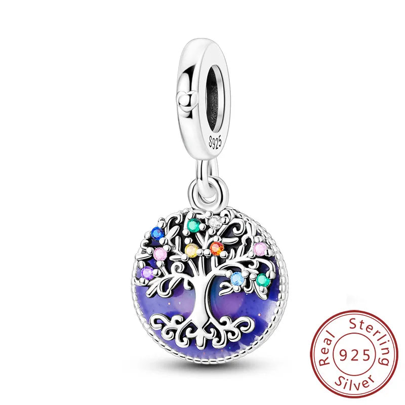 925 Sterling Silve Charms Beads Forever Love Heart Sister Family Life Charms Dangle For Bracelet Woman Jewelry Gifts