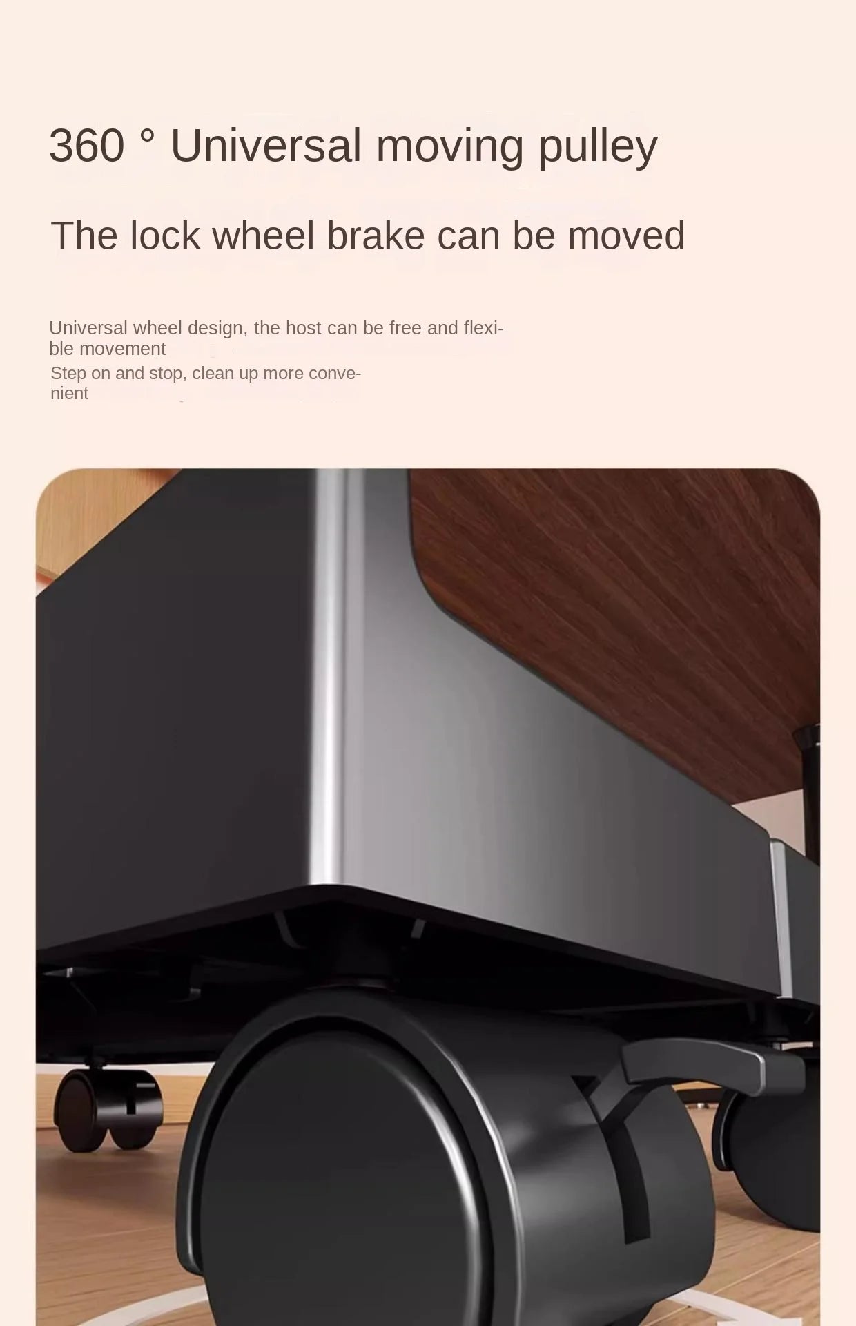 CPU Stand Adjustable Bracket PC Holder Cart Mobile Computer Tower Stand with Rolling Caster Wheels Adjustable Desktop Stand