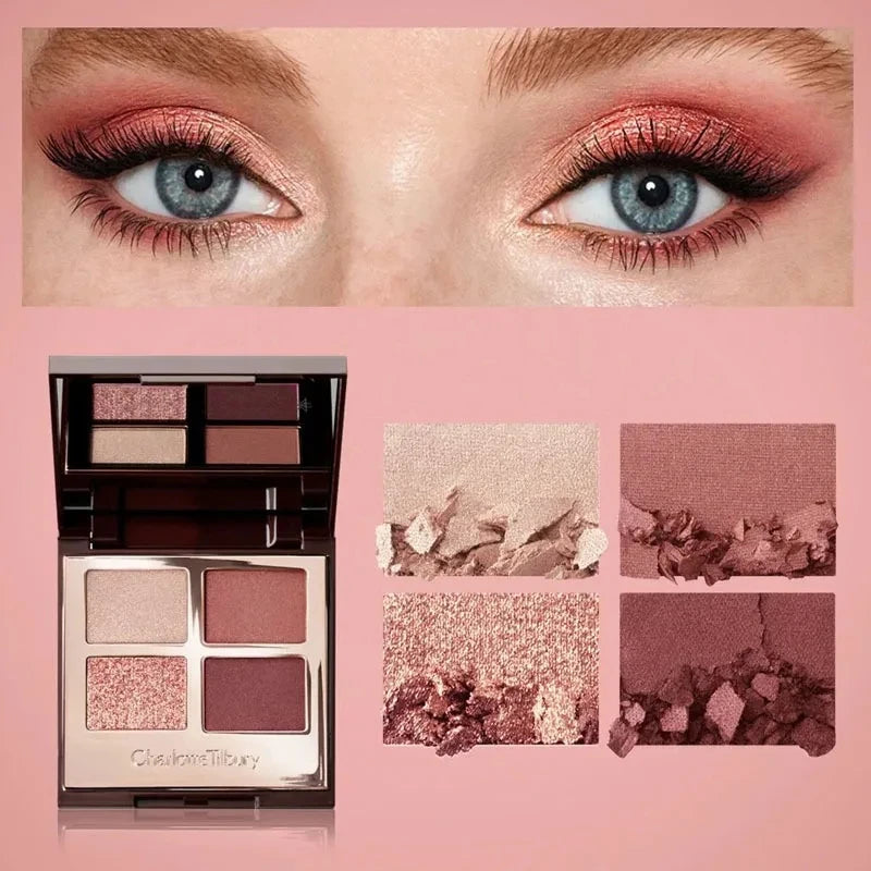 4Pan Velvet&9Pan Silk Shimmer Eyeshadow&Cream Blush Dewy Long Lasting Buildable Blendable Natural Glow Makeup