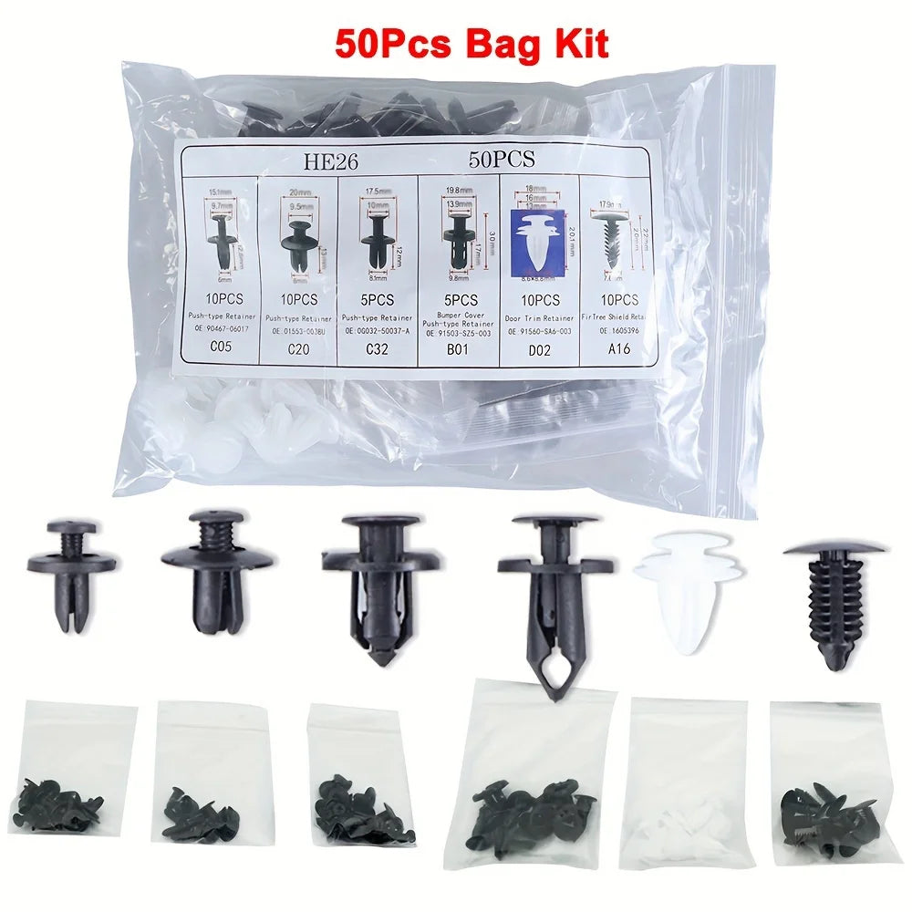Universal Car Body Push Retainer Clip & Fastener Kit