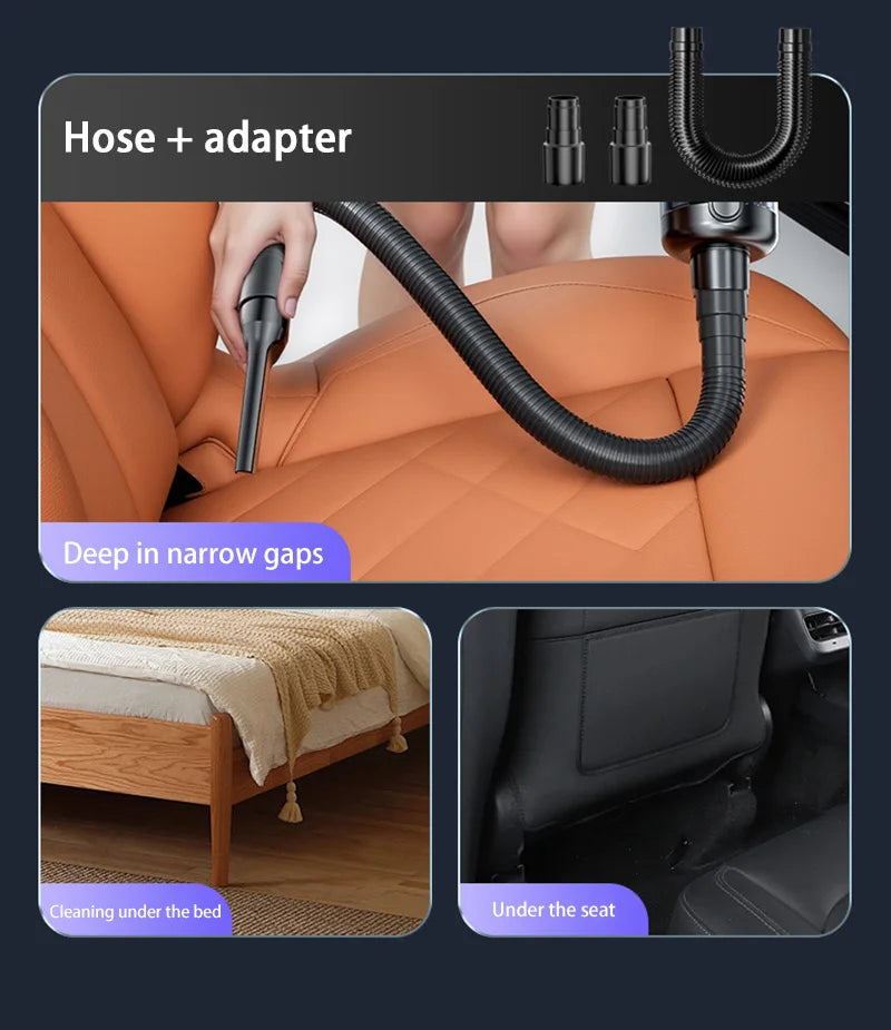 Wireless Car Vacuum Cleaner – 17000Pa Handheld Cordless Vacuum with One-Button Dust Dump