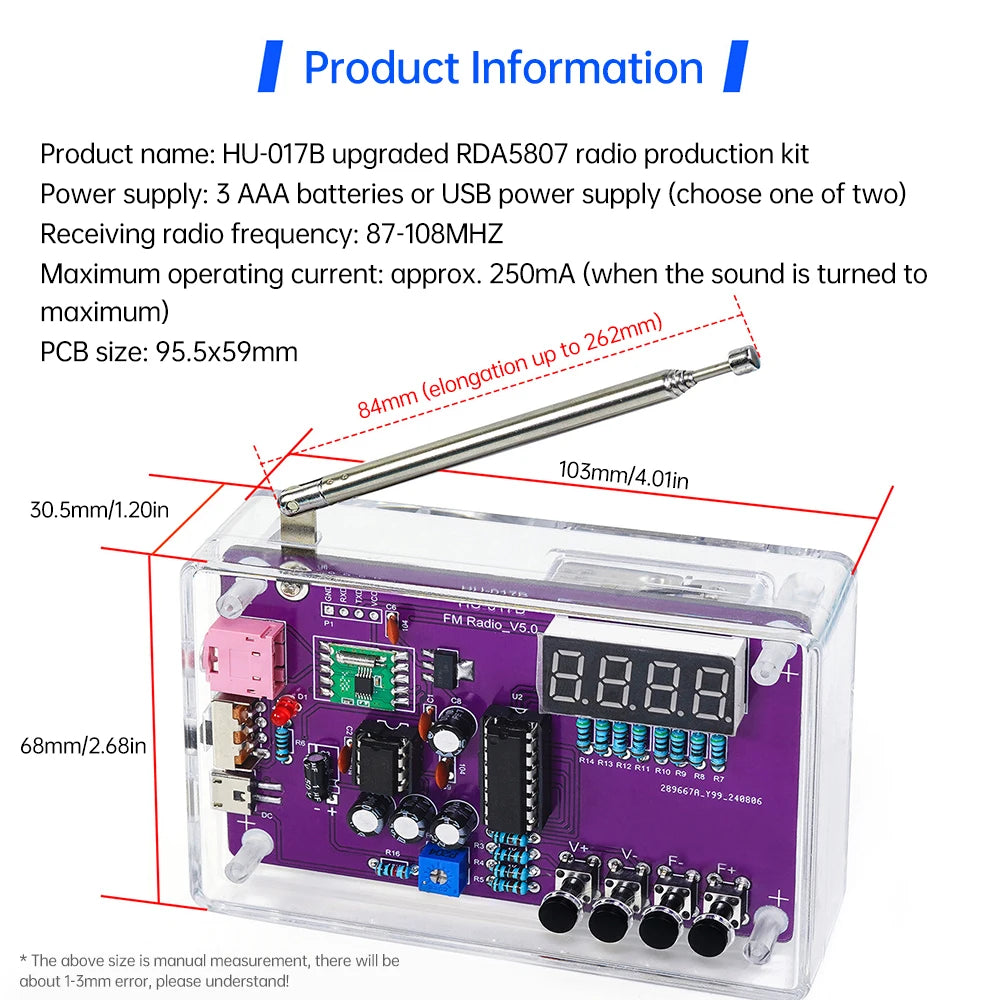DIY FM Radio Electronic Soldering Kit (87-108MHz)
