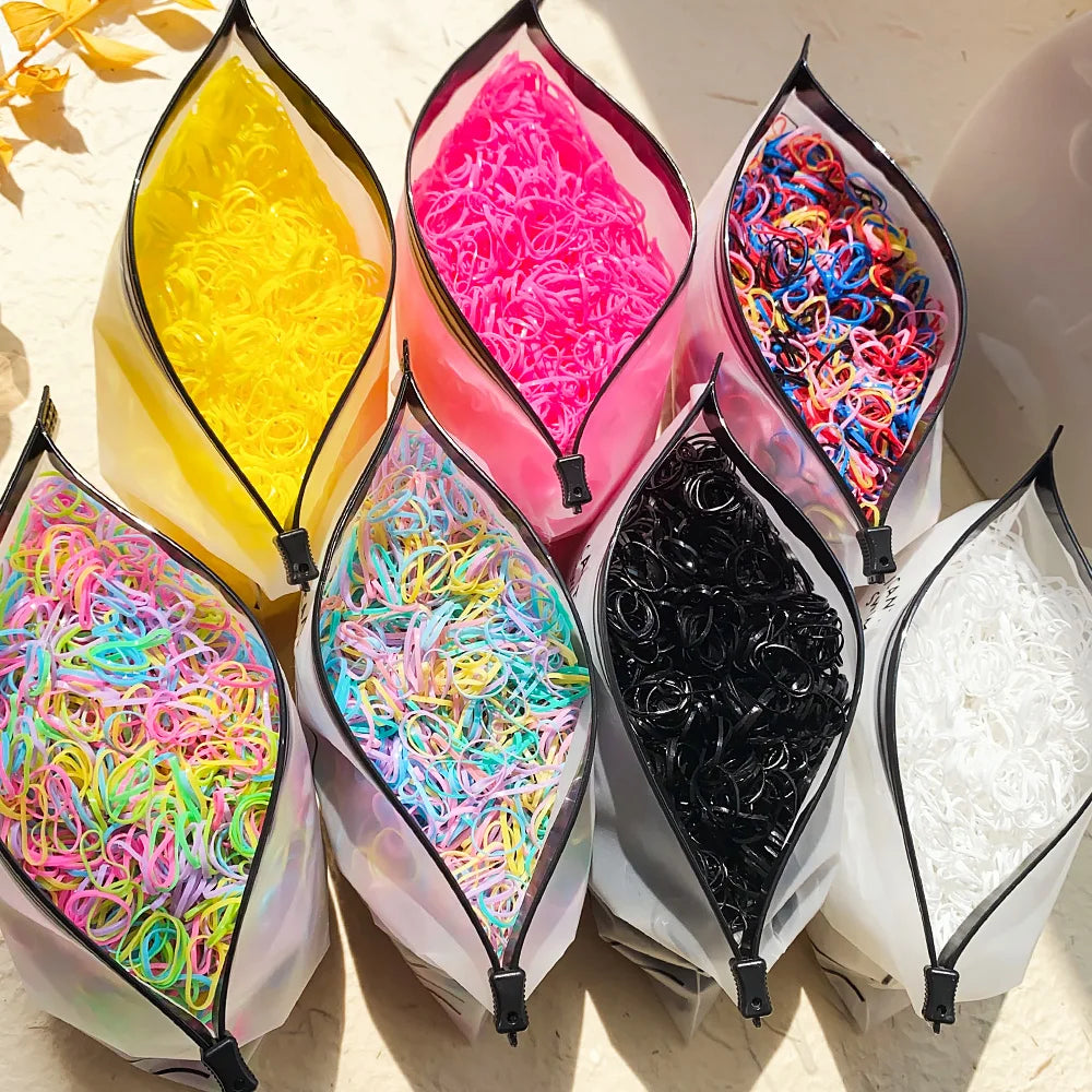 Bulk Colorful Disposable Elastic Hair Ties Set