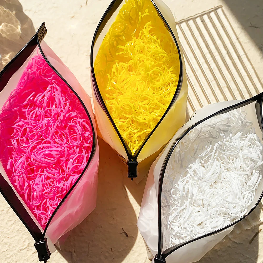 Bulk Colorful Disposable Elastic Hair Ties Set