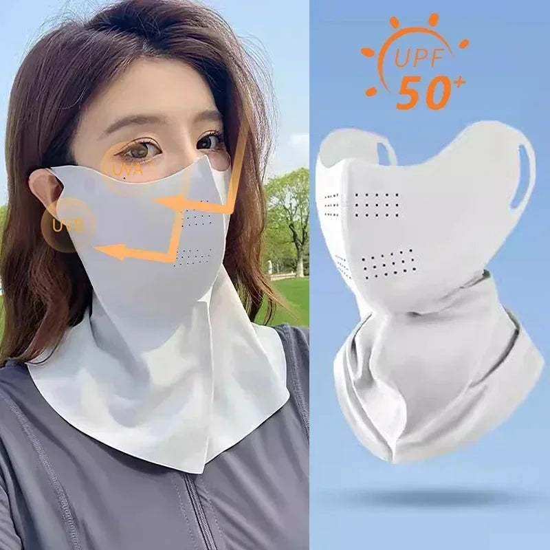 UPF50+ New Sun Protection Face Mask Breathable Moisturizing Sunscreen Mask Spring Summer Fashion Protection UV Protection Women