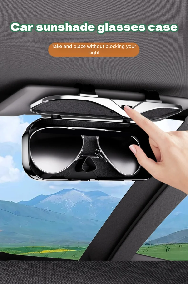 Multifunction Car Glasses Box Portable Car Sunglasses Holder Car Driving Glasses Holder Eyeglass Case Sun Visor Glasses Storage