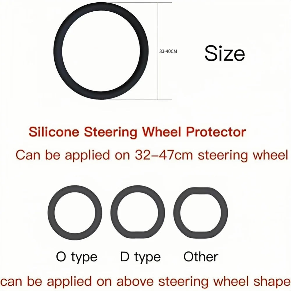 Anti-Skid Silicone Steering Wheel Cover – Comfortable Grip, Universal Fit