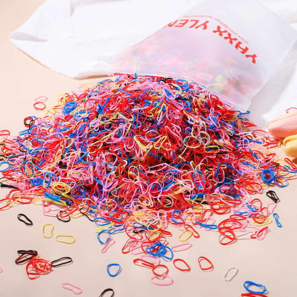 Bulk Colorful Disposable Elastic Hair Ties Set