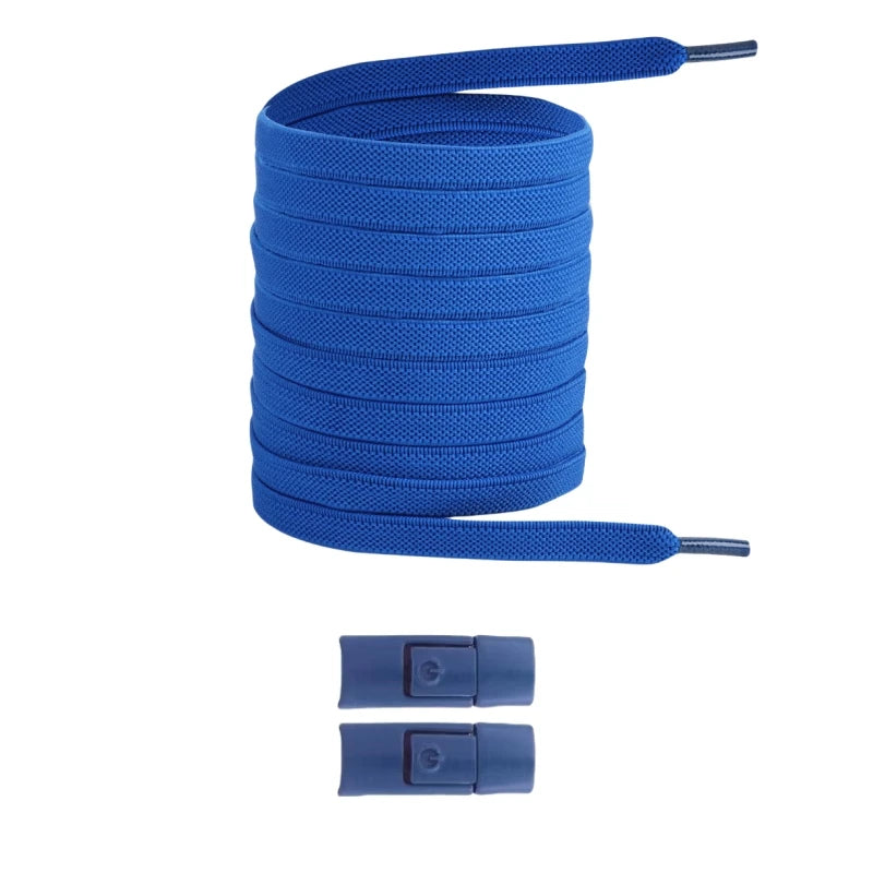 Widened Flat No-Tie Elastic Shoelaces with Press Lock