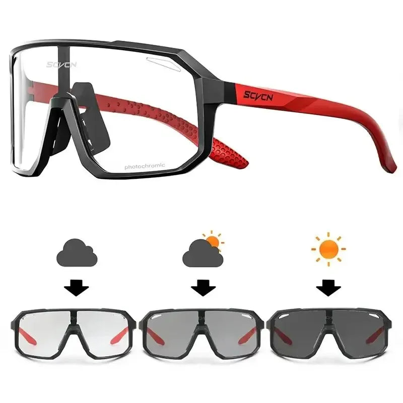 Lunettes de Cyclisme, Lunettes de Soleil Photochromiques Hommes Femmes, VTT, Vélo de Route, Nouvelles Lunettes de Vélo, Sports de Plein Air, Randonnée