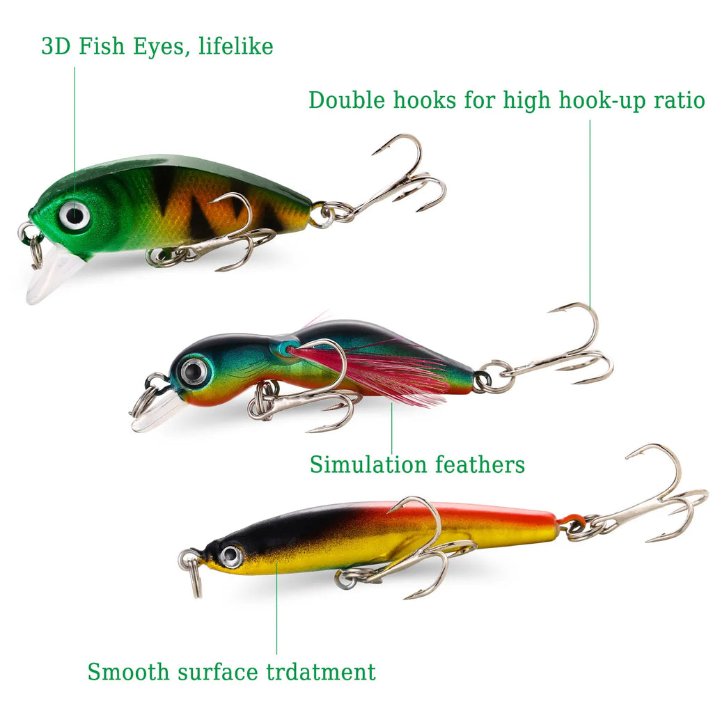 Fishing Bait Set 4PCS Wobbler Anti-corrosion Hook Bass Fishing Lure for Sea Carp Fishing Tackles De Pesca