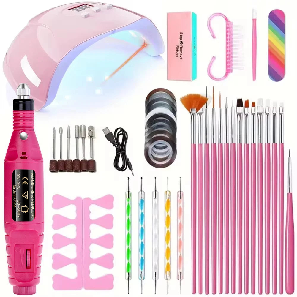 LINMANDA Acrylic Nail Starter Kit with UV/LED Lamp & Electric Drill