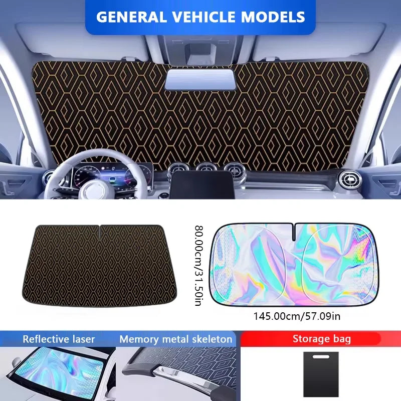 5-Layer Sun Shade – Foldable UV-Reflective Front Window Cover