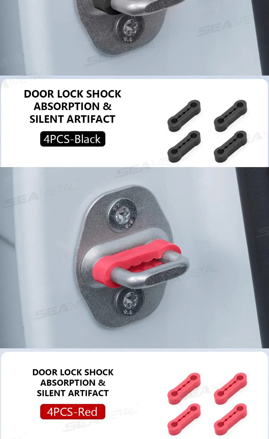 Car Door Shock Absorber & Buckle Pad – Soundproof Anti-Vibration Damper Kit