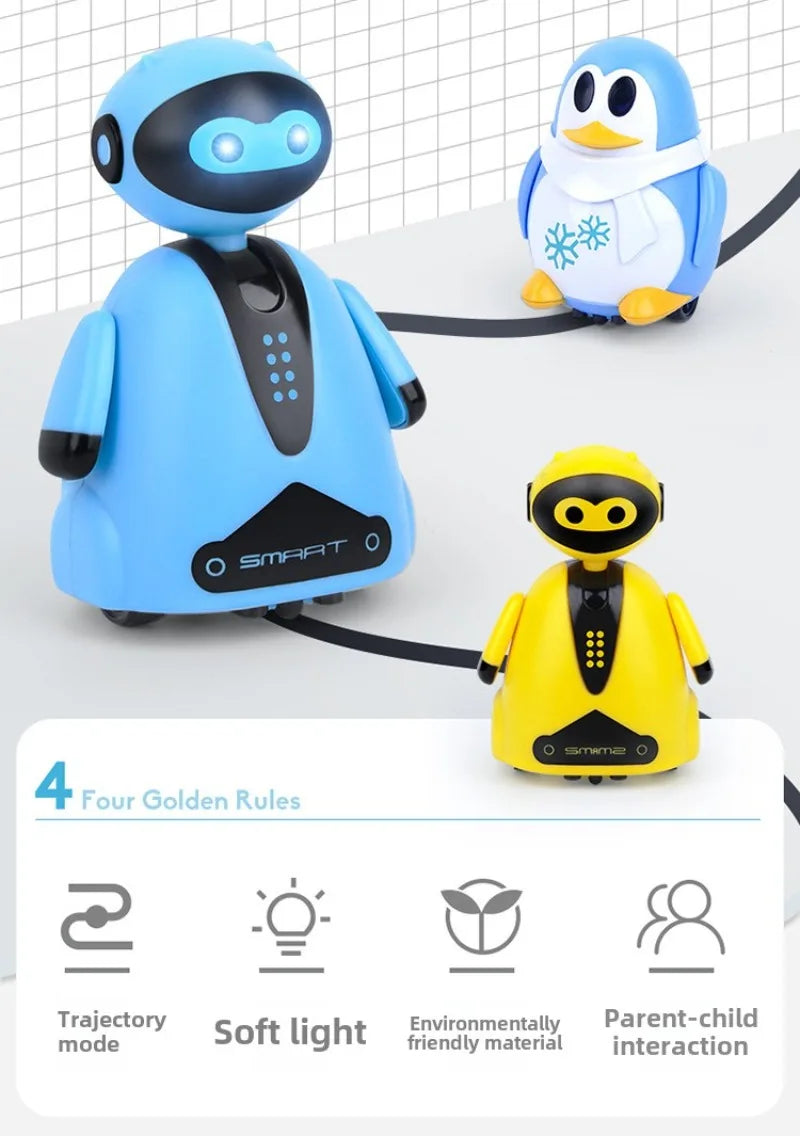 Draw Lines Follow Robot Toy Creative Inductive Electric Car Follow Any Line You Draw Robot Penguin Toy Educational Toy Kid Gifts
