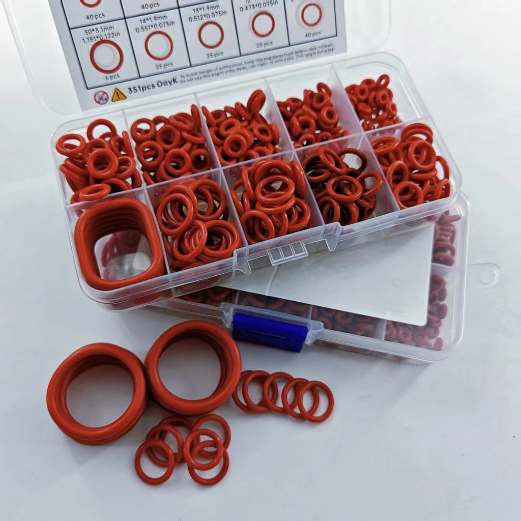 351-Piece Universal Silicone O-Ring Assortment Kit