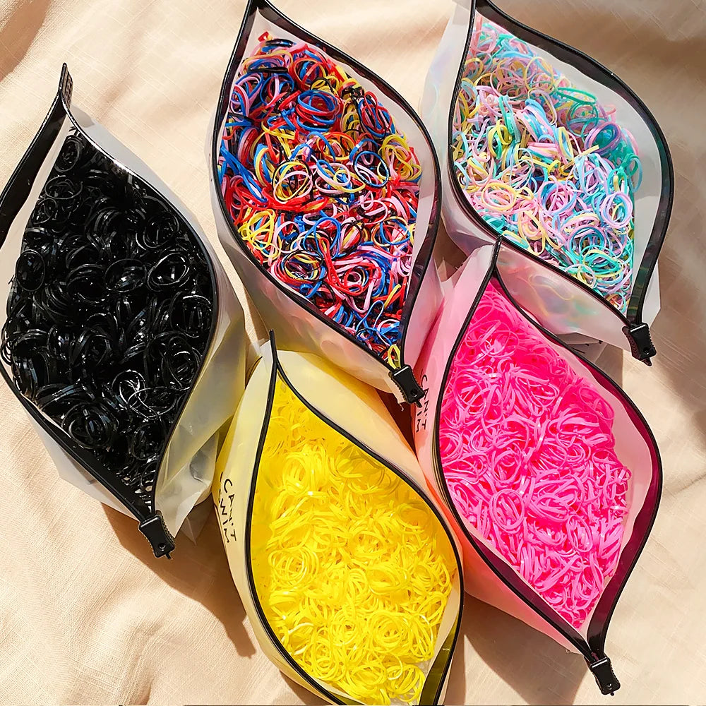 Bulk Colorful Disposable Elastic Hair Ties Set