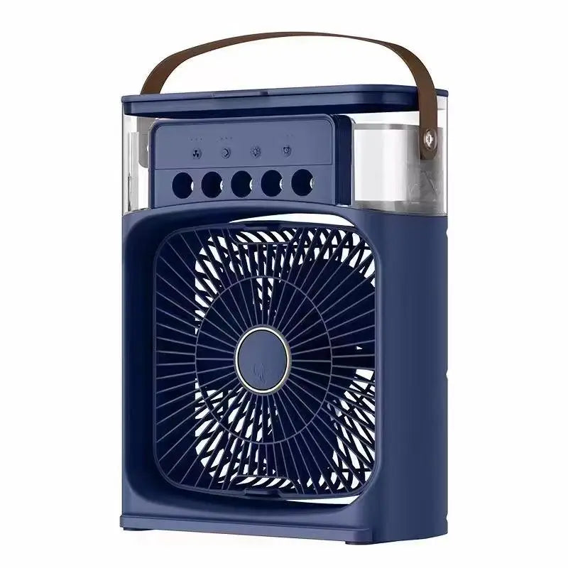 6-Speed Desktop Air Cooler Fan With Humidifier, Water Mist Spray & Led Night Light – Usb Rechargeable, 4 Colors