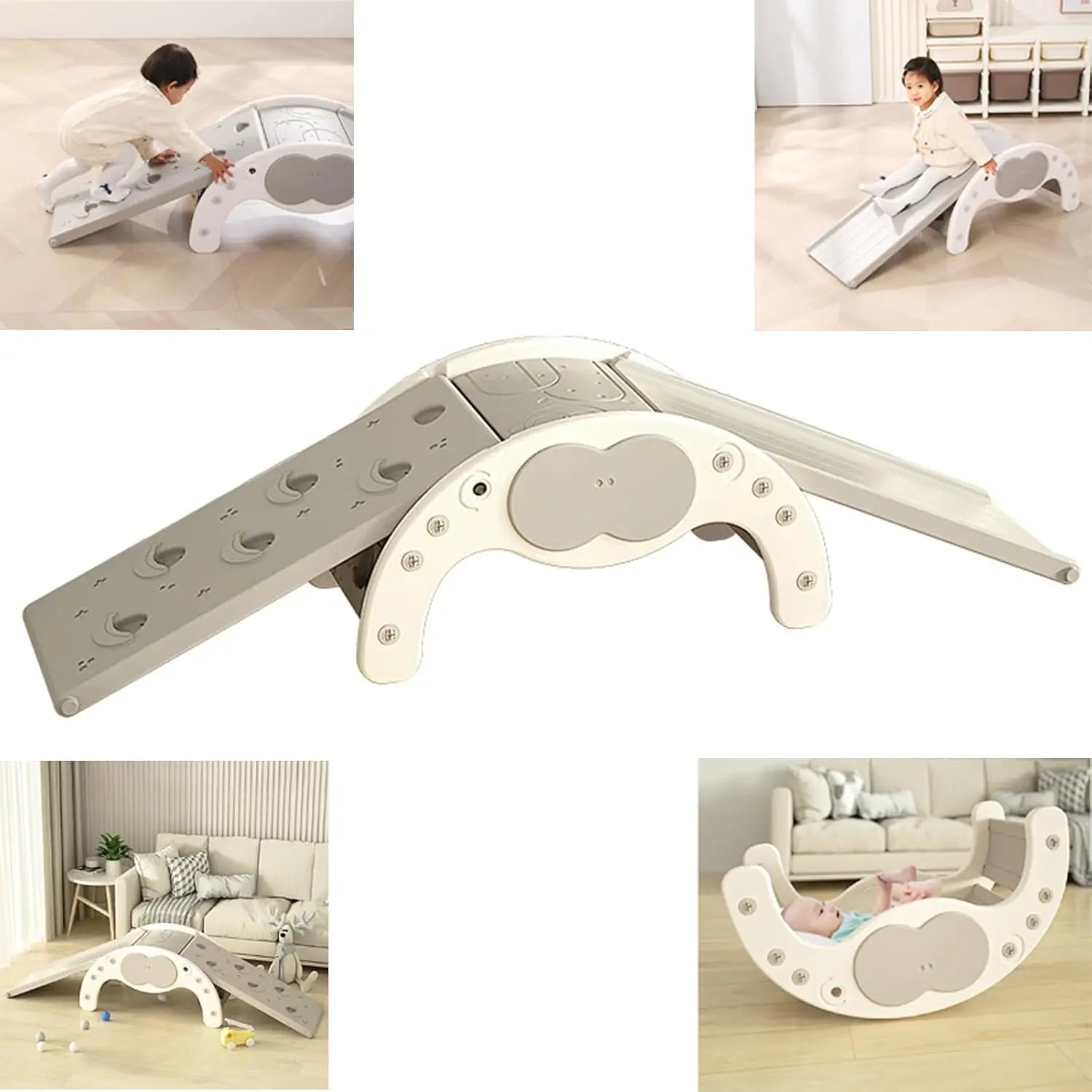 Toddler Indoor Climb Set Baby Slide Kids Rock Climbing Children Balance Board & Cradle Toys Boy Girl Playground Jungle Gym