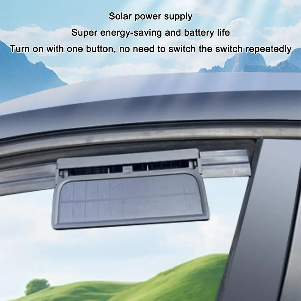 Upgrade Solar Powered Fan Car Cooler Front/Rear USB Charging Window Radiator Exhaust Fan Auto Air Vent Fan Ventilation Radiator