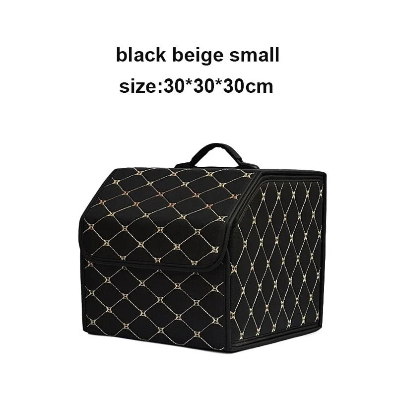 Large Capacity Car Trunk Organizer – Foldable Leather Storage Box for Emergency & Everyday Use