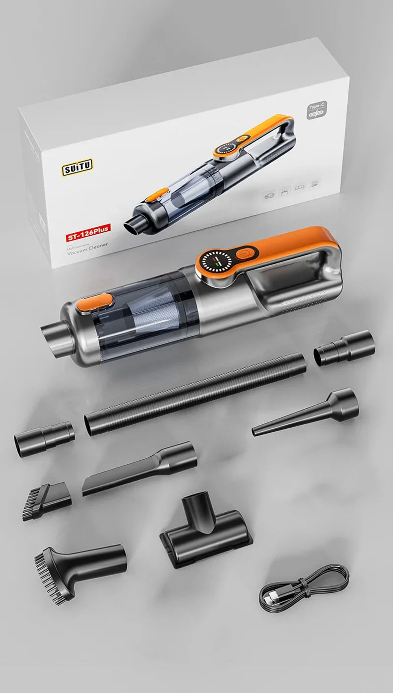 Wireless Car Vacuum Cleaner – 17000Pa Handheld Cordless Vacuum with One-Button Dust Dump