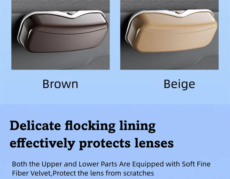 Multifunction Car Glasses Box Portable Car Sunglasses Holder Car Driving Glasses Holder Eyeglass Case Sun Visor Glasses Storage