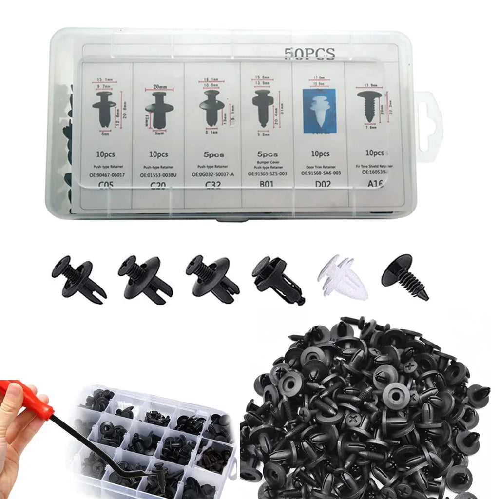 Universal Car Body Push Retainer Clip & Fastener Kit