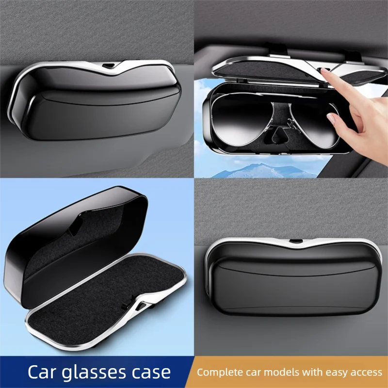 Multifunction Car Glasses Box Portable Car Sunglasses Holder Car Driving Glasses Holder Eyeglass Case Sun Visor Glasses Storage
