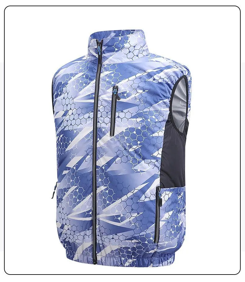 NEWS USB 12V/5V 4Fan Couples Summer Breathable Cooling Vest Sleeveless Fan Air Conditioner Jacket Heat Resistant Outdoor Workwea