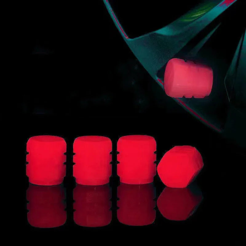 Fluorescent Night-Glowing Car & Bike Tire Valve Caps