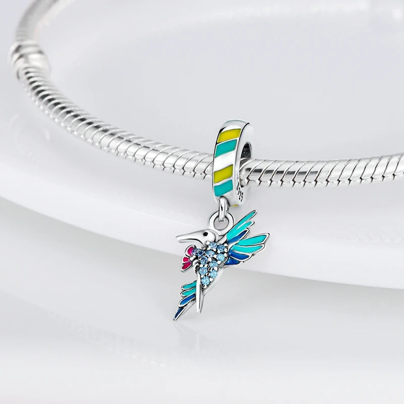 Original 925 Sterling Silver Charm Beads Glowing Luminous Firefly Butterfly Pendant for Bracelet Charm Jewelry