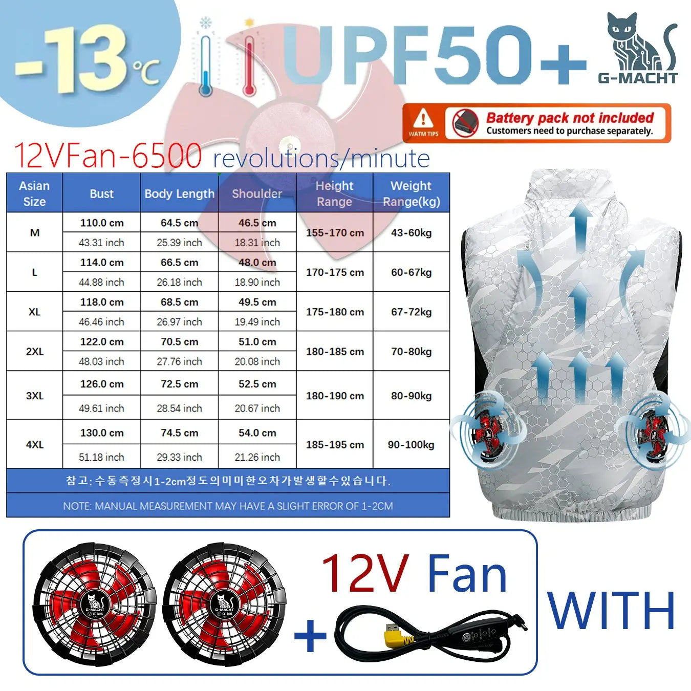 4-Fan USB Cooling Vest – Breathable Summer Workwear for Men & Women