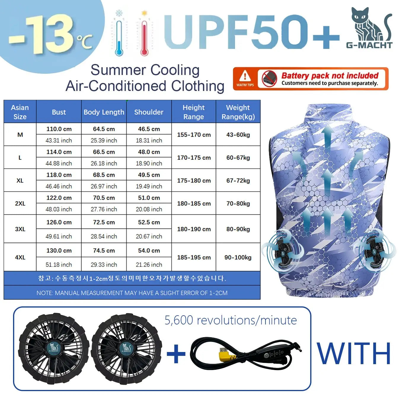 4-Fan USB Cooling Vest – Breathable Summer Workwear for Men & Women