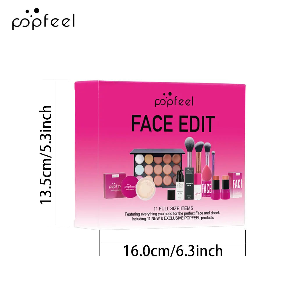 Makeup Kit, Waterproof and Sweatproof, Includes Concealer, Primer, Loose Powder, Blush, and More, Ideal for Beginne