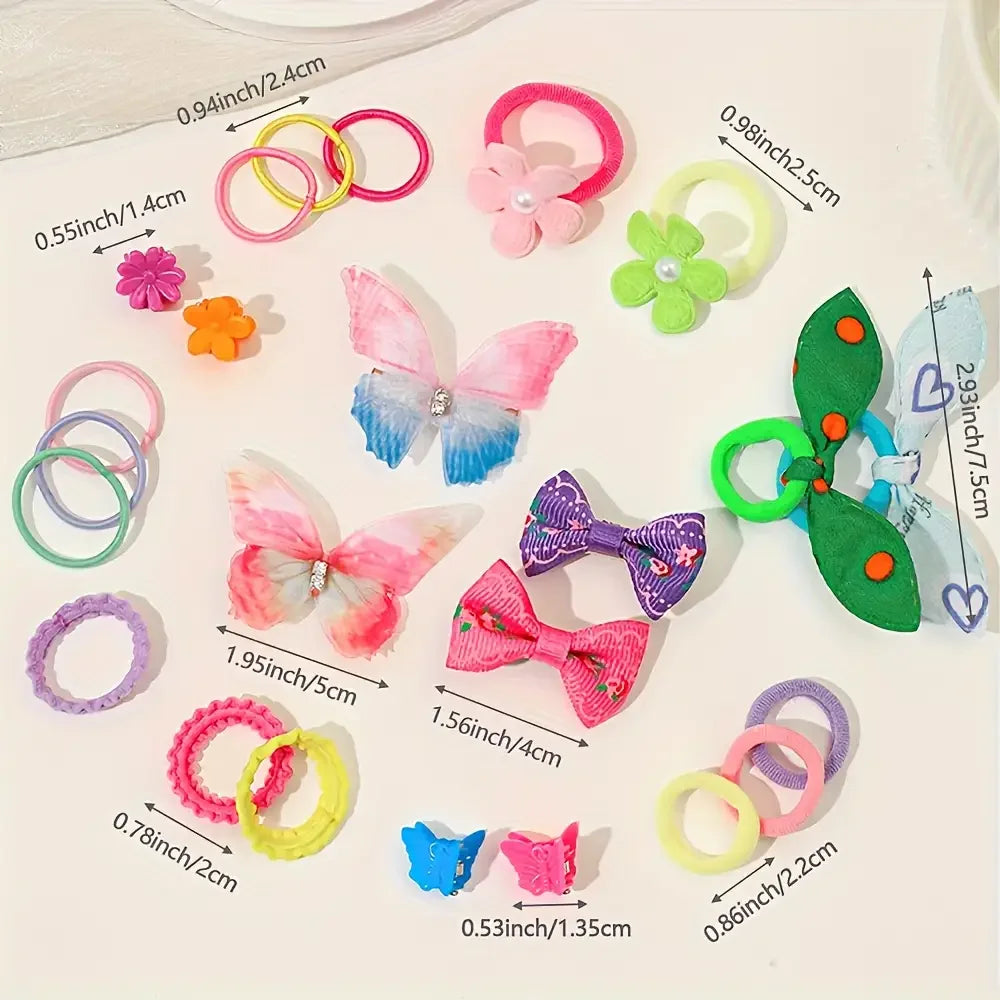 555 pieces/set, colorful butterfly hair clips for girls, stylish and sweet hairstyles, hair accessories.