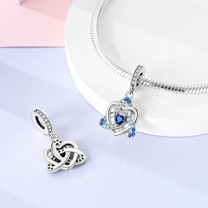 925 Sterling Silve Charms Beads Forever Love Heart Sister Family Life Charms Dangle For Bracelet Woman Jewelry Gifts