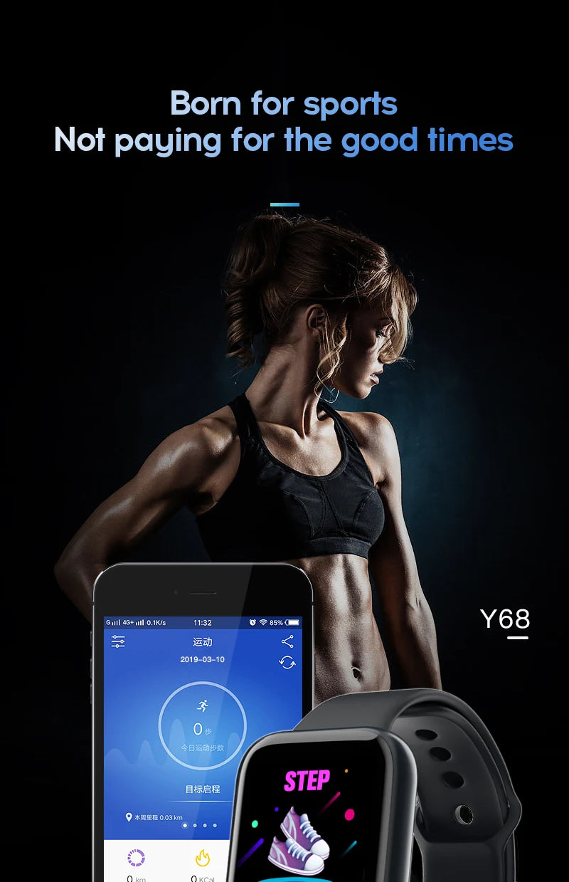 Bluetooth Smart Watch with Fitness & Sleep Tracker