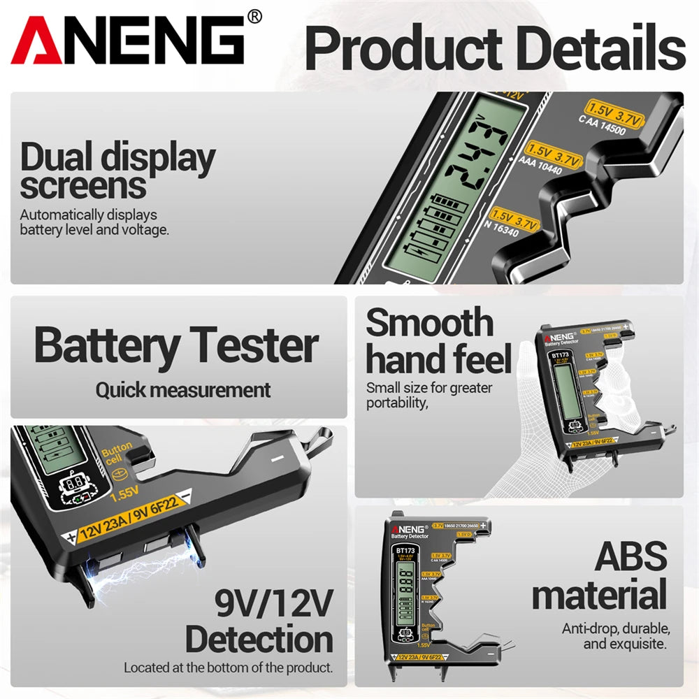 ANENG BT173 Universal Digital Battery Tester