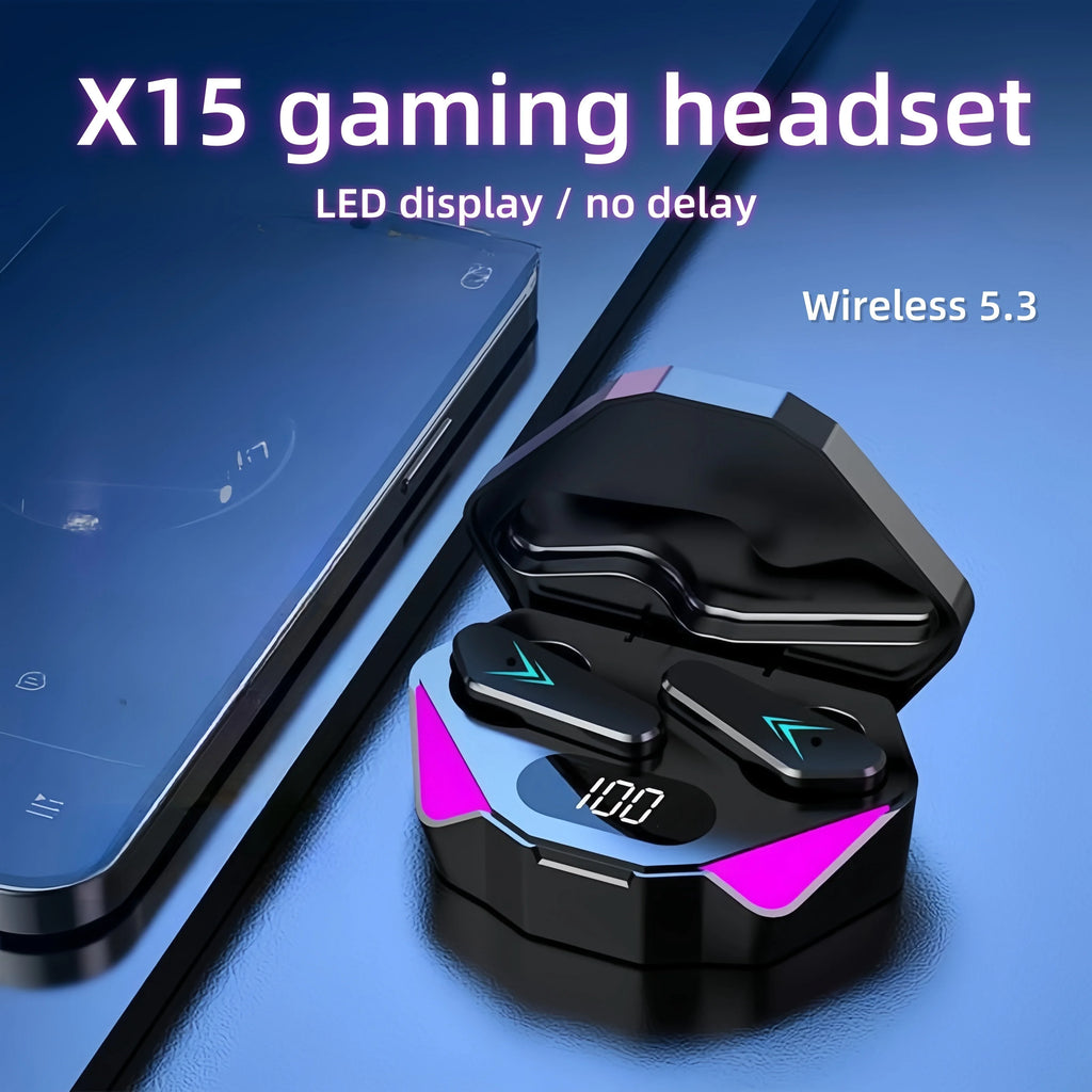 X15 TWS Wireless Gaming Earbuds with LED Display