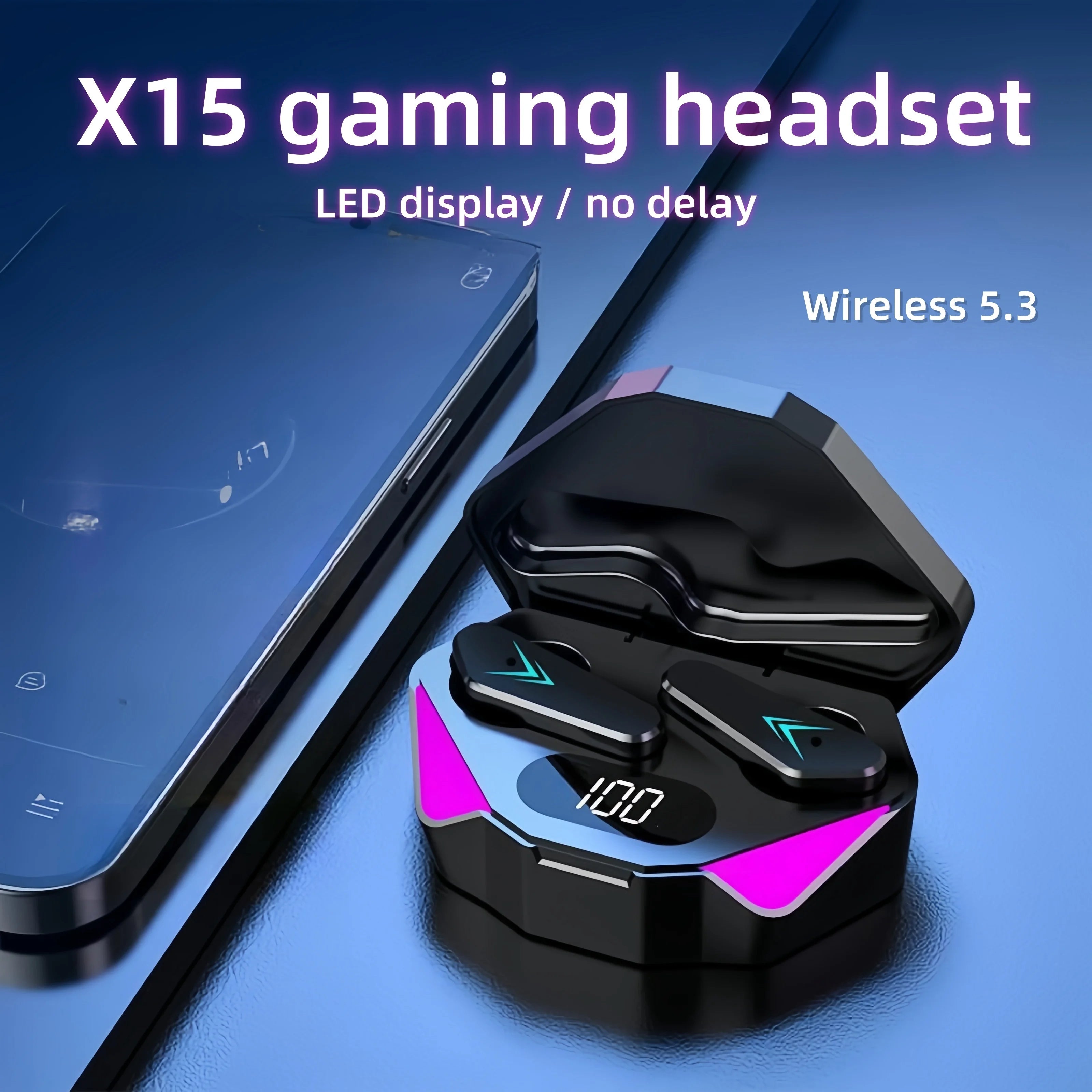 X15 TWS Wireless Gaming Earbuds with LED Display