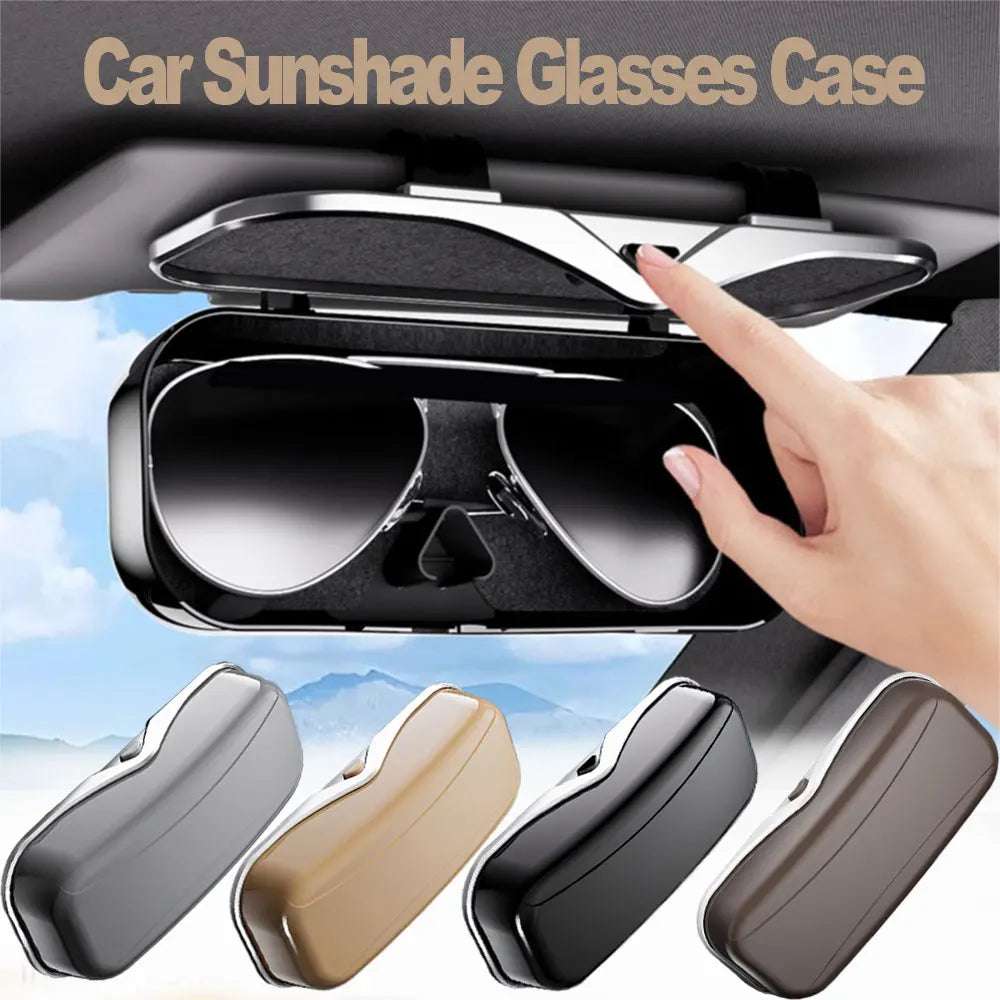 Multifunction Car Glasses Box Portable Car Sunglasses Holder Car Driving Glasses Holder Eyeglass Case Sun Visor Glasses Storage